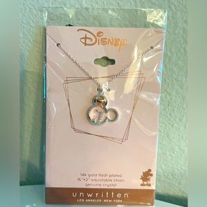 Disney’s Mickey Mouse Pendant necklace with J initial in two tones
